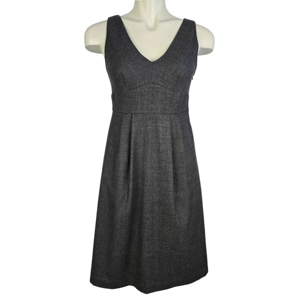 Banana Republic Women's Grey Structured Wool Blend A Line Dress 0